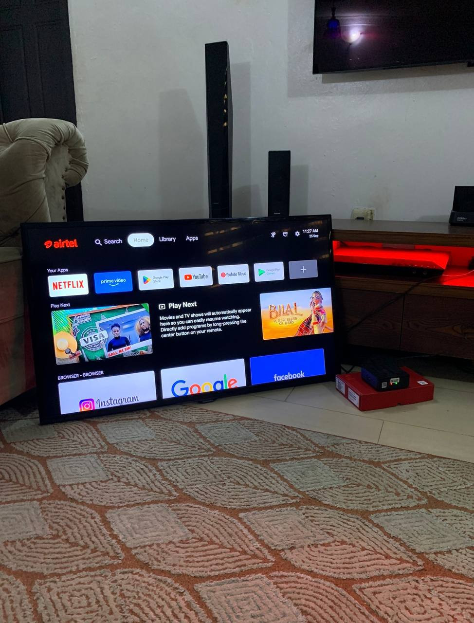 V.Clean, Converted to Smart, 43Inches Samsung Full Hd Tv With Airtel Tv Box For-Sale