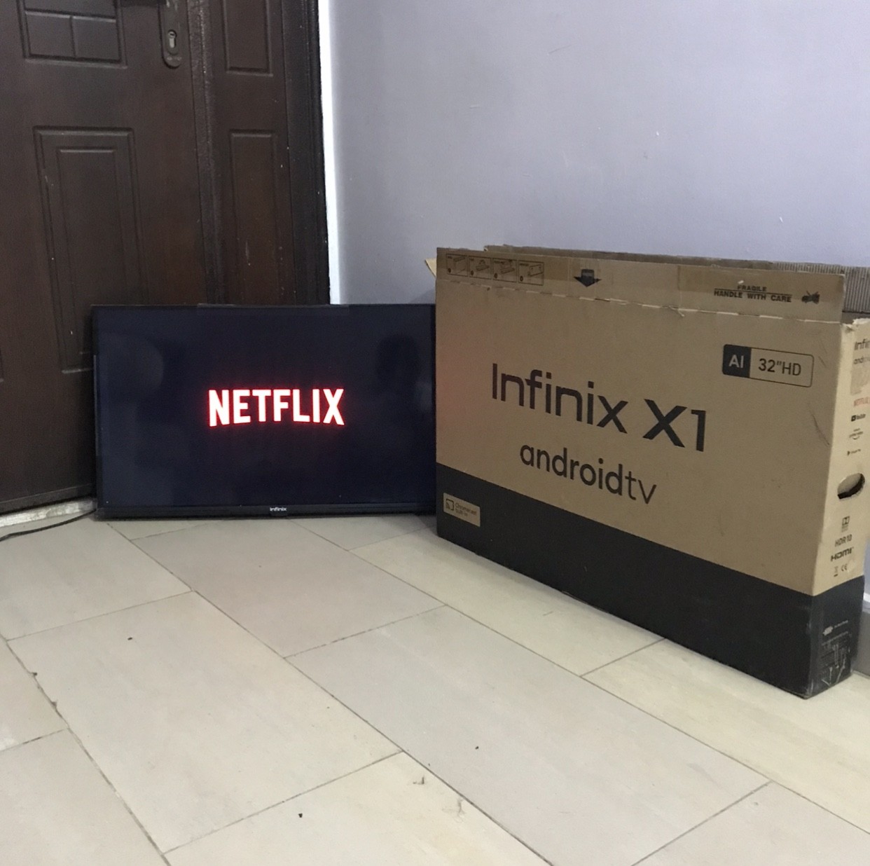 ❌❌SOLD-OUT❌❌ V.Clean 1Month Used 32Inches, Infinix X1 Android Frameless Tv With Pack For-Sale