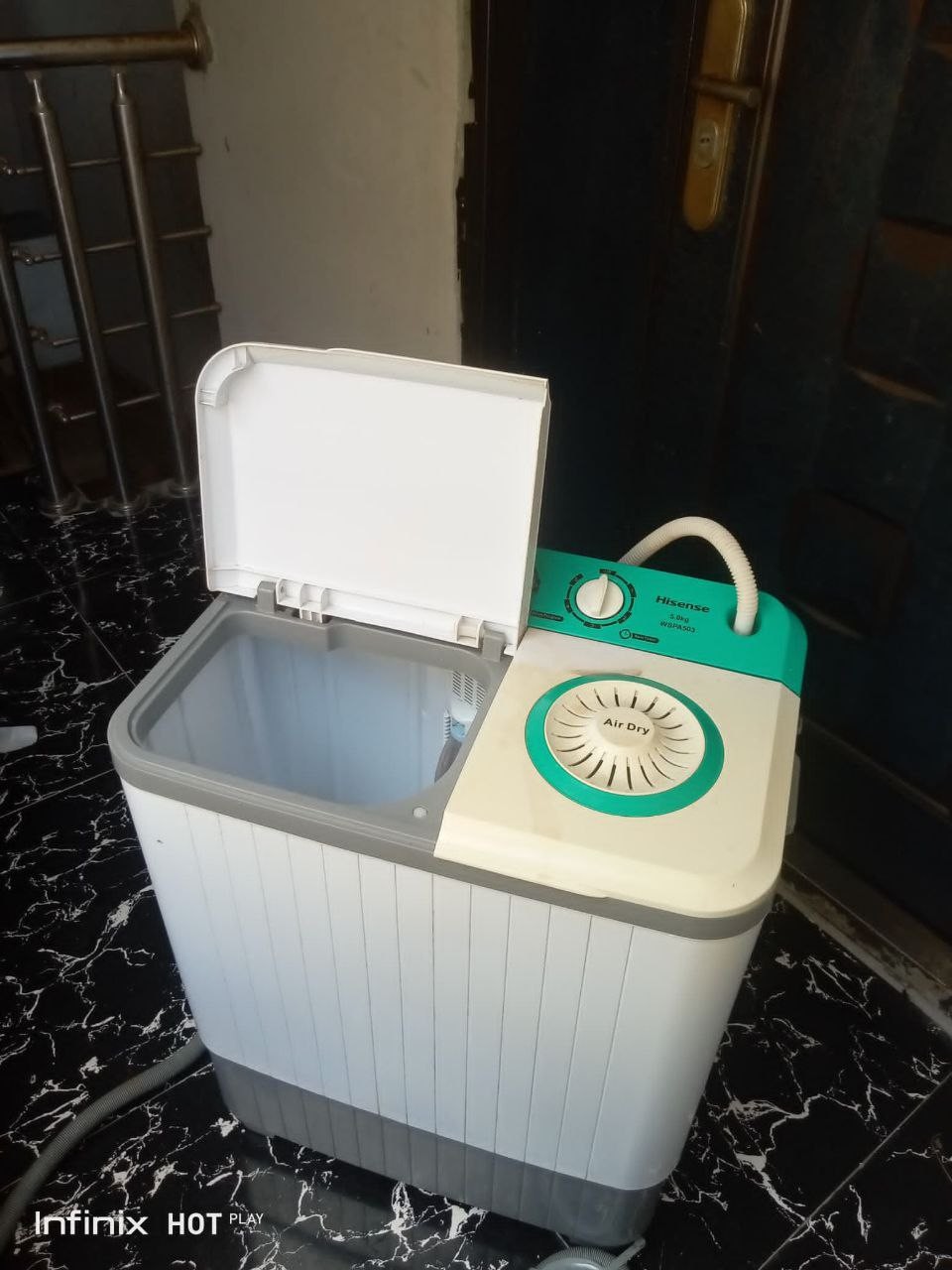 ❌️SOLD-OUT ... Clean Semi Automatic Hisense 5kg Washing Machine + Spin