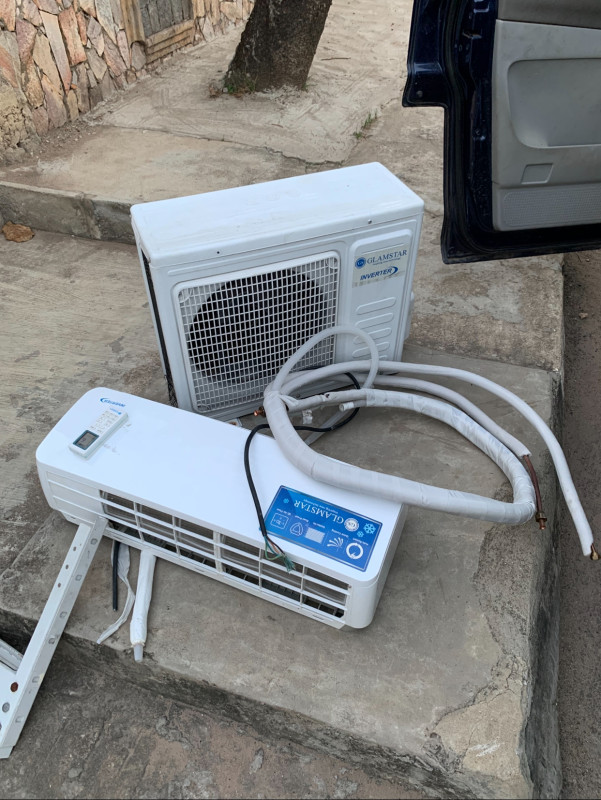 V.Clean, 1Month Used, 100% Copper 1Hp Inverter Glamstar Split Air Conditioner With Kit R410 Gas, Kit, Hanger For-Sale  [ Product Code >> 0307 ]