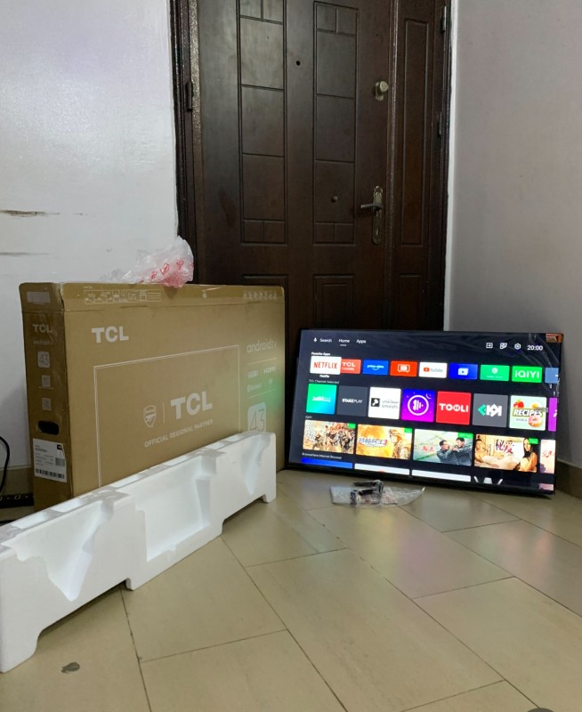 1days Used 43Inches TCL, Bluetooth, Android Tv With Pack and Accessories For-Sale