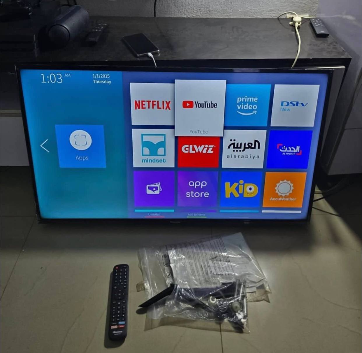 V.Clean 43Inches Hisense 4K Smart Frameless Tv For-Sale  [ Product Code >> 0496 ]