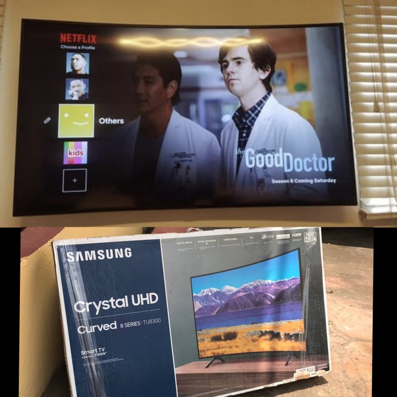 ❌️SOLD-OUT ... V.Clean Bluetooth 55inches Samsung Curved Screen Crystal UHD Series 8 4k Smart Tv With Pack with every Accessories For-Sale