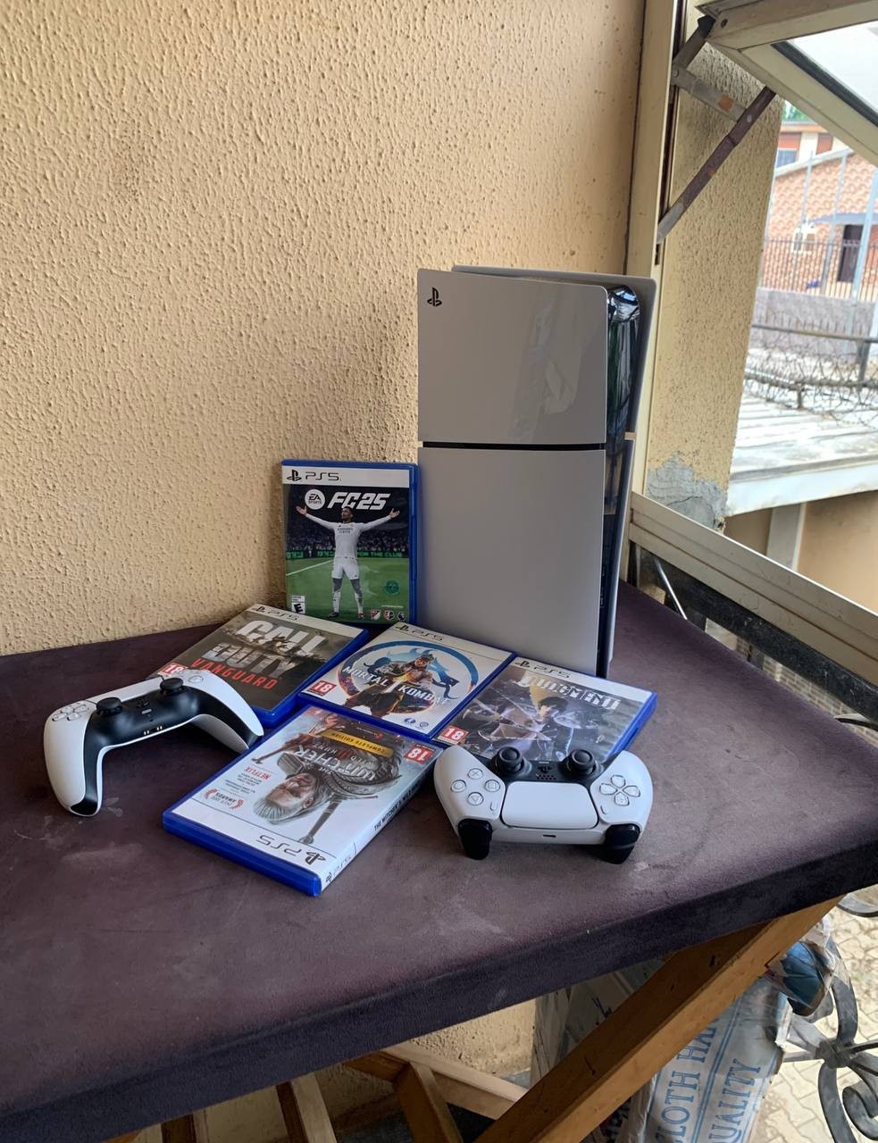 ❌❌SOLD-OUT❌❌ V.Clean, Slim, 1Tb, PlayStation 5 With 2 Controllers, 5 Different Cd Games and Cable For-Sale  [ Product Code >> 0359 ]
