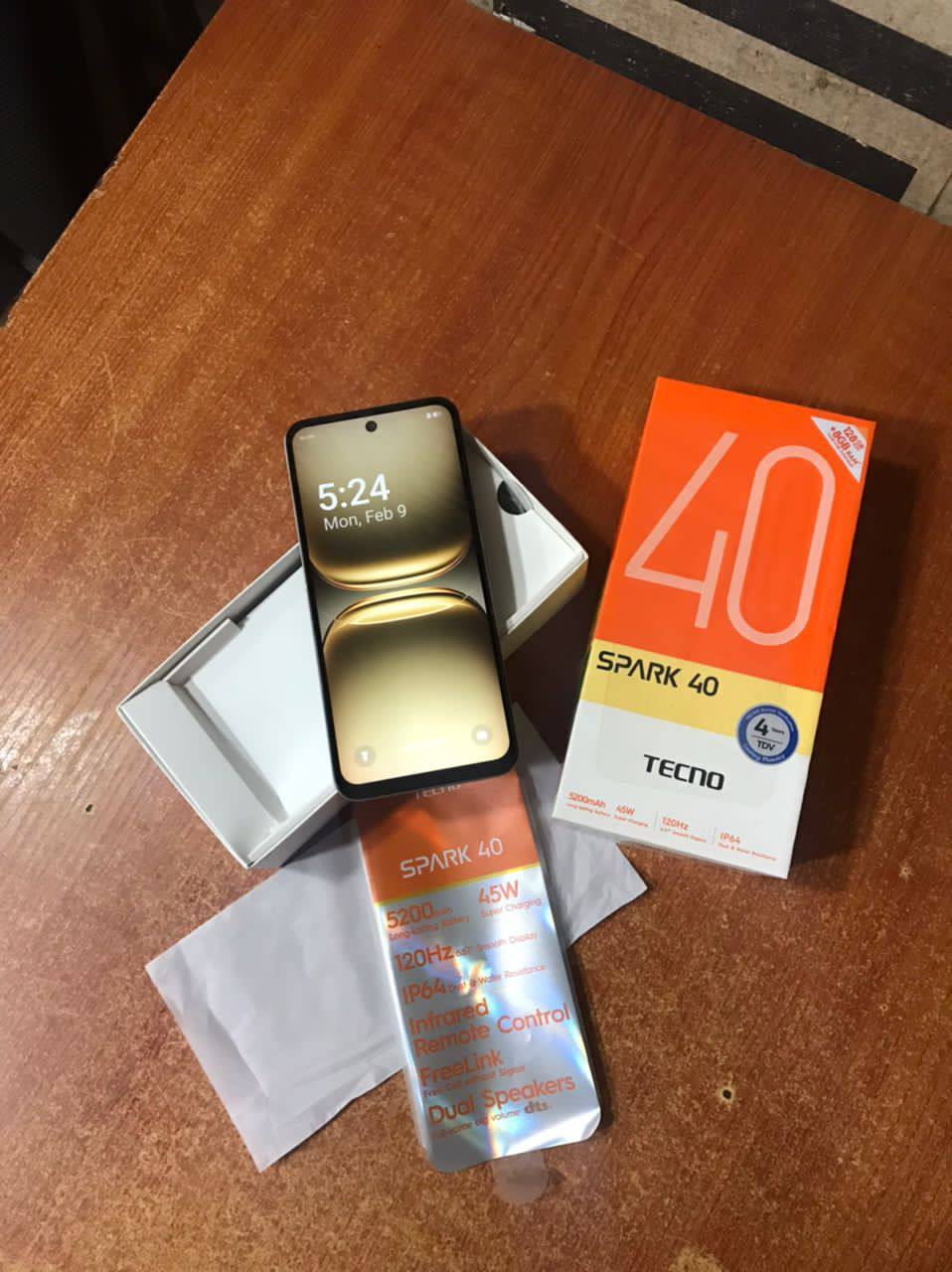 ❌❌SOLD-OUT❌❌   V.Clean 4Gb Ram, 128G Rom Tecno Spark 40-KM5 Android Mobile Smart Phone With Pack For-Sale