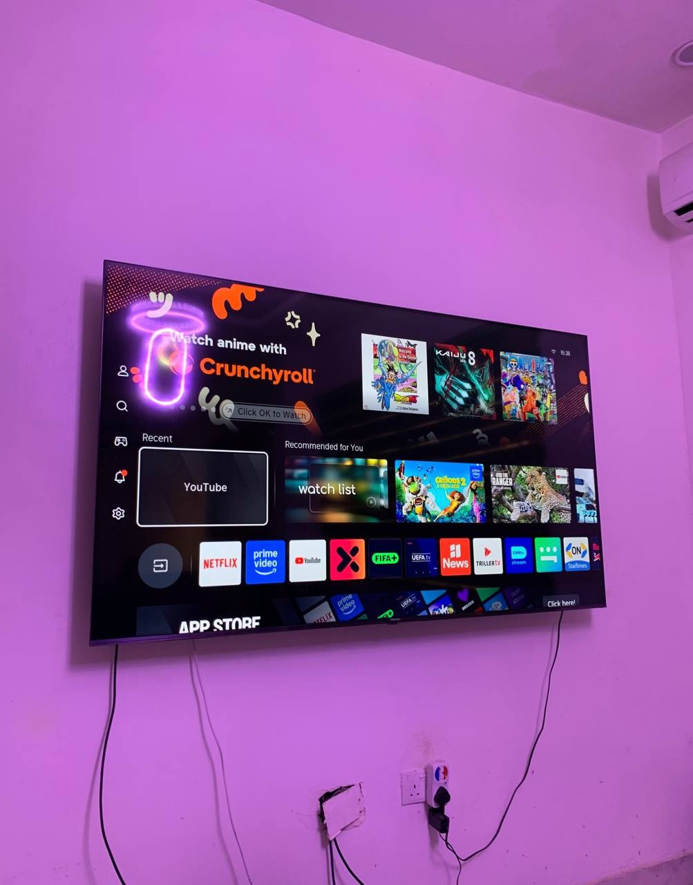 V.Clean Hisense 2Months Used 75 Inches 4K Smart 75A7k Frameless Tv For-Sale