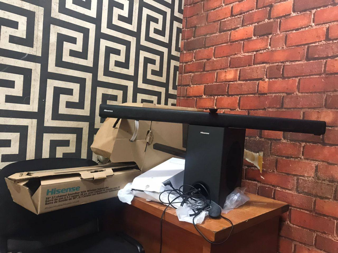 ❌❌SOLD-OUT❌❌   V.Clean, One Week Used, 200W Bluetooth Hisense HS218 Sound Bar With Pack and accessories For-Sale [Product Code >> 0244 ]