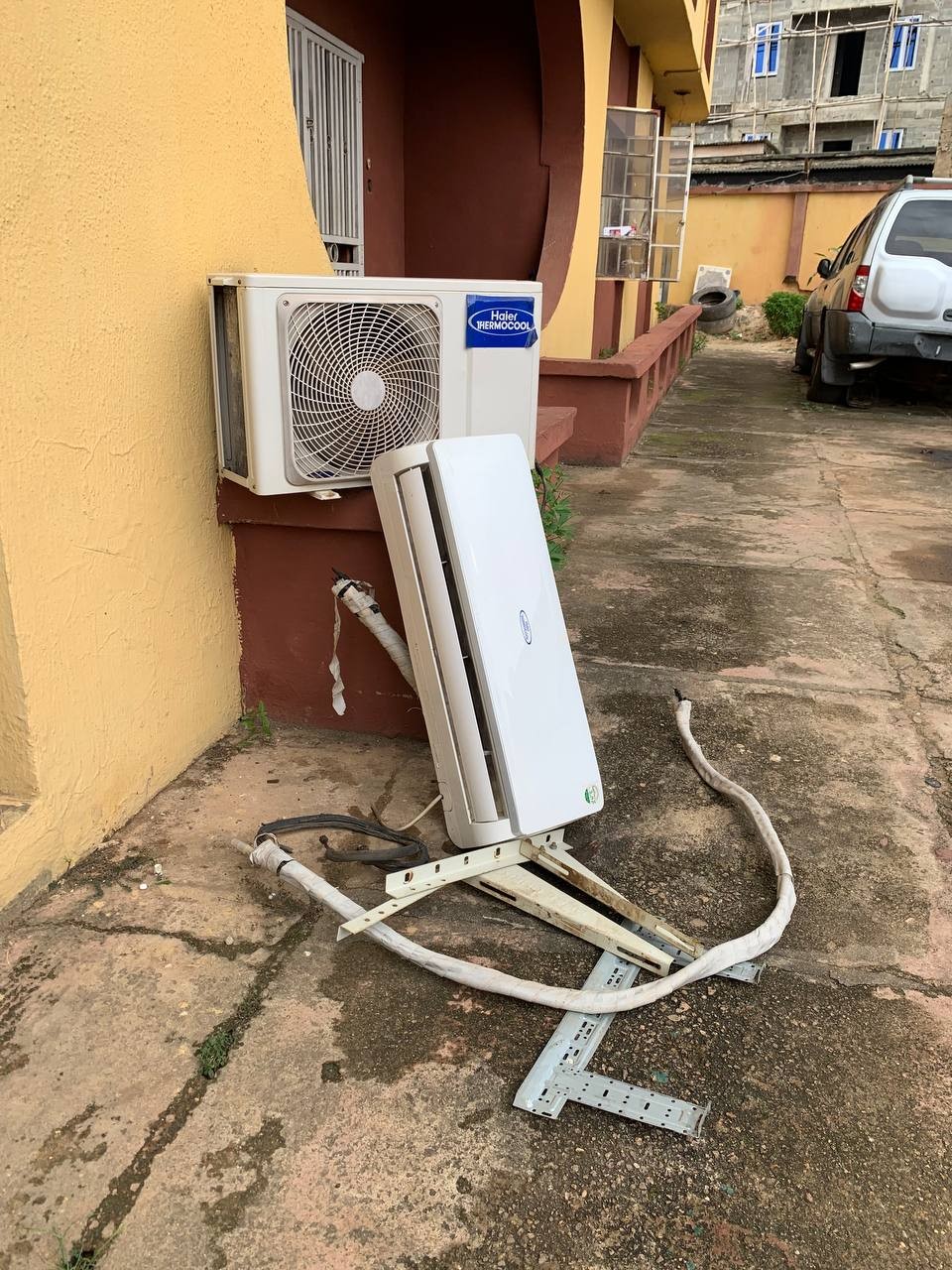 Clean 1.5Hp Haier Thermocool Air-Conditioner With Kit, Indoor and outdoor Hanger For-Sale