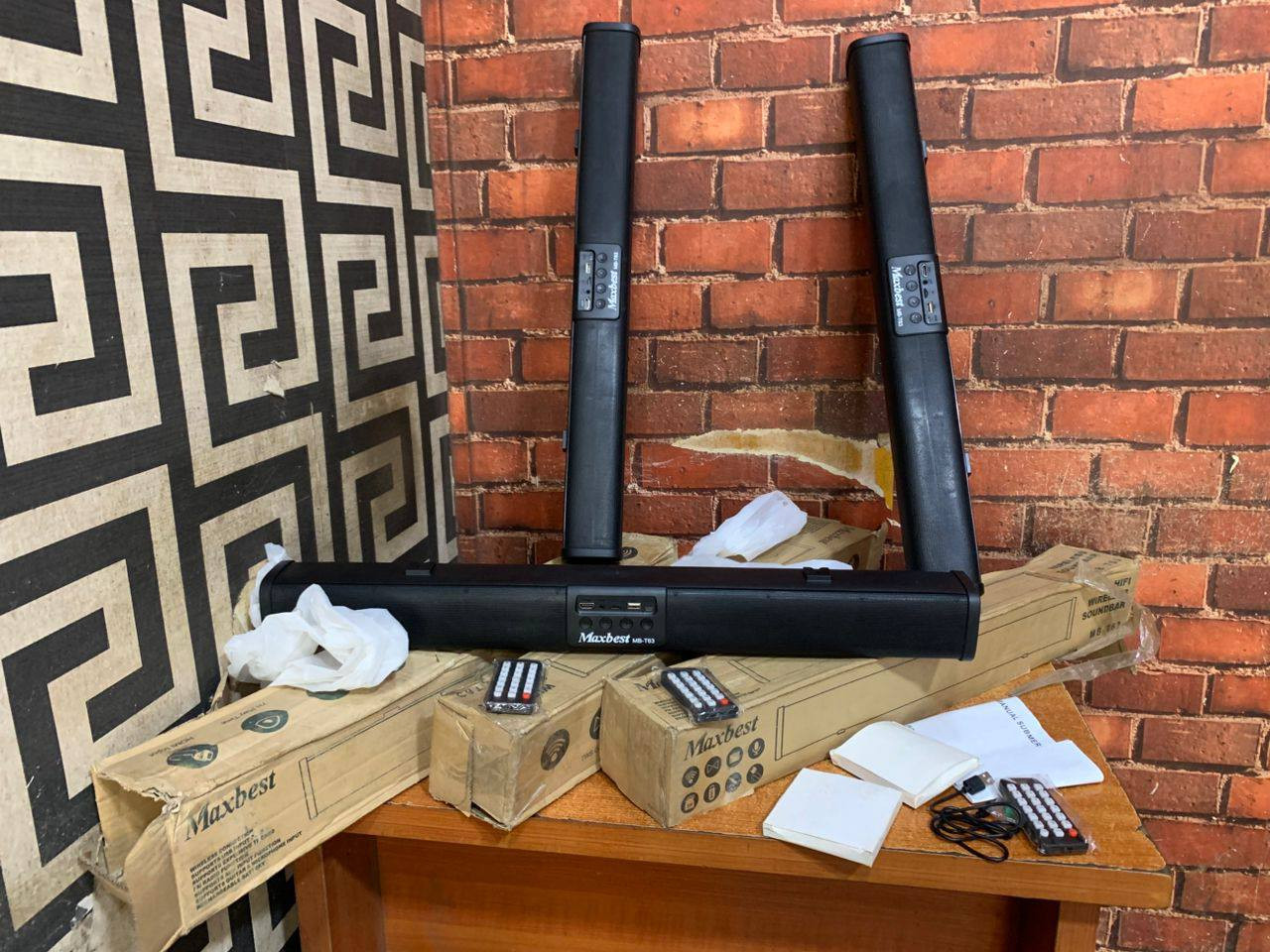 Awoof Brand New Bluetooth Rechargeable Maxbest MB-T125 HIFI Wireless Tv Sound Bar-Black For-Sale [ Product Code >> 0379 ]