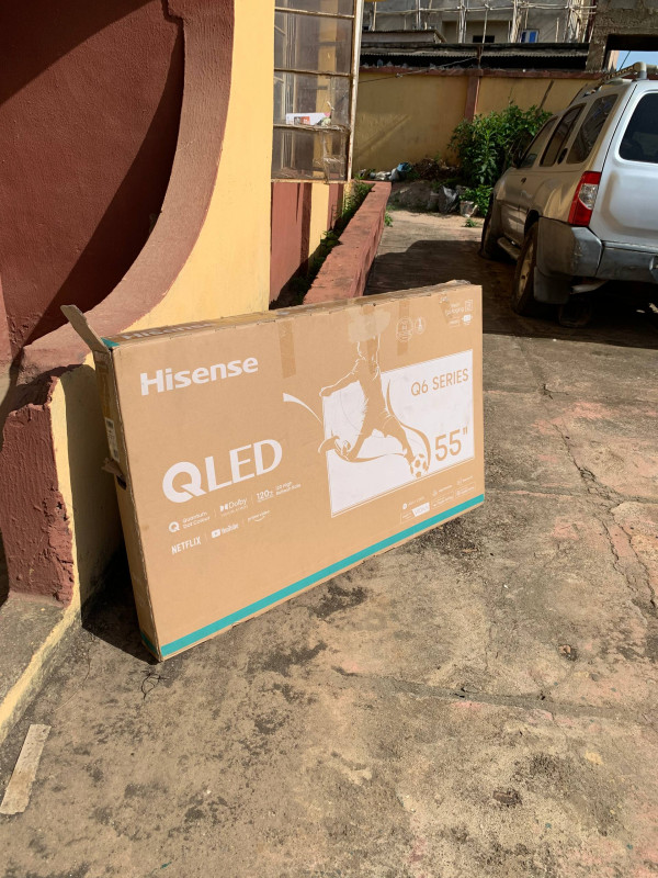 2Weeks Used, 2026 Model, V.Clean Hisense 55 Inches 4K QLED Smart Television |TV 55Q6Q For-Sale [ Product Code >> 0456 ]