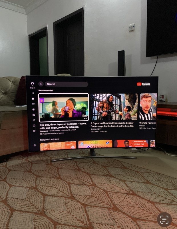V.Clean, Bluetooth, 4K Curved Smart QLED 55Inches Samsung With Magic Remote TV For-Sale