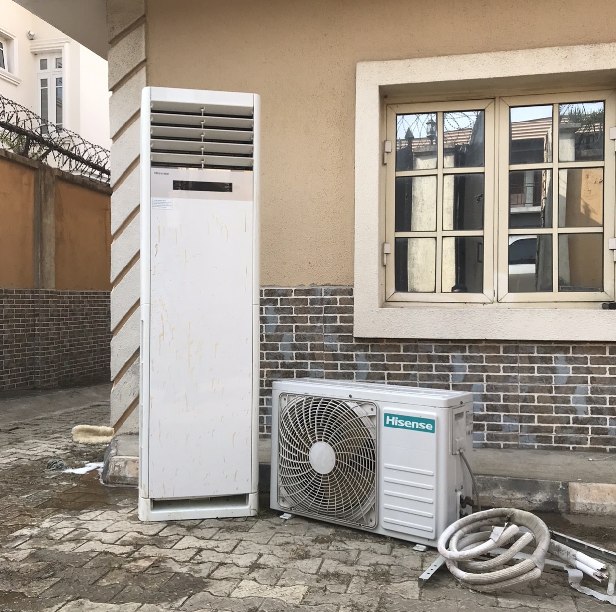 ❌❌SOLD-OUT❌❌ ... Clean Hisense 2HP Floor Standing Super Cooling AC-100%Copper with kit and outer-door hanger For-Sale