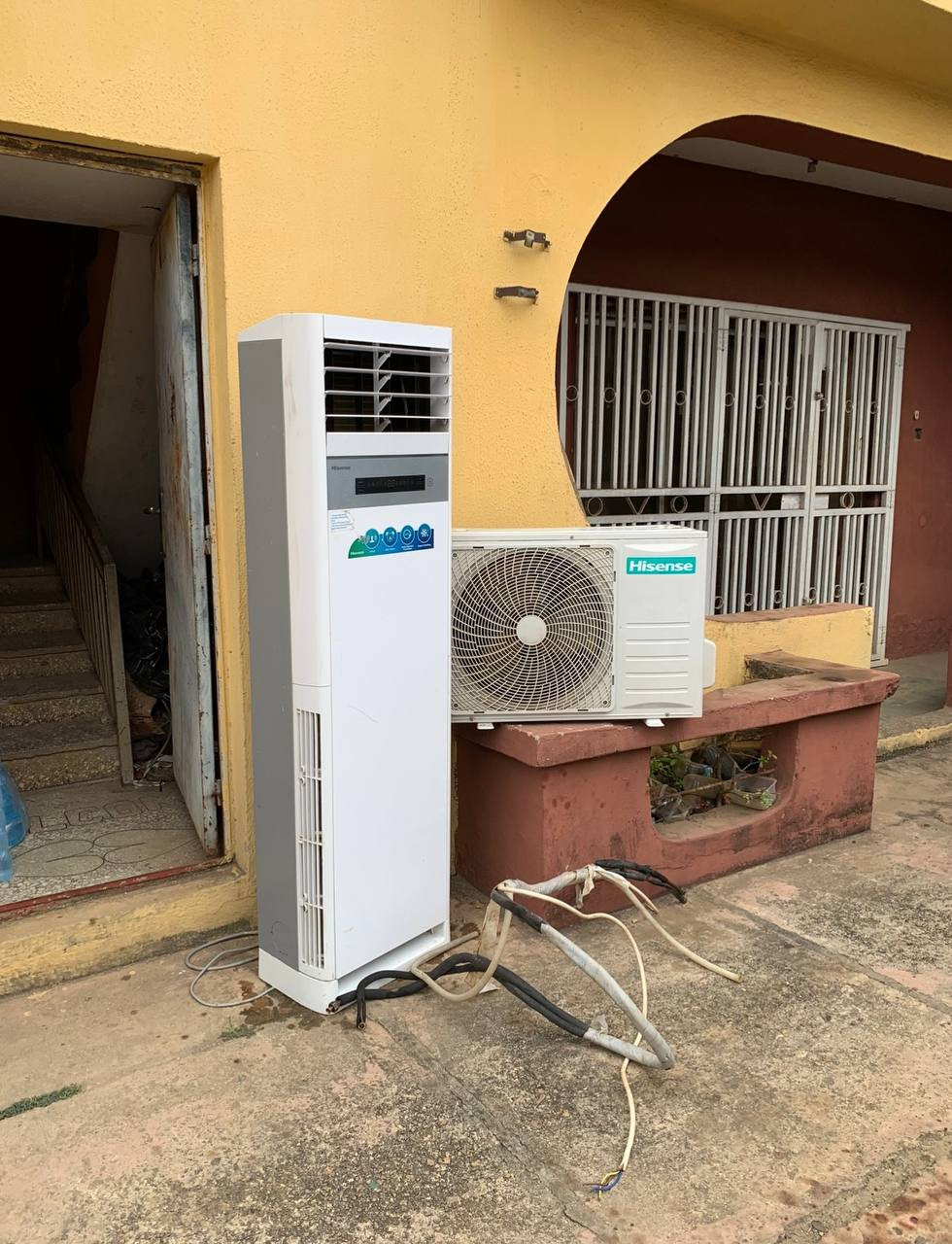 V.Clean, 2Hp Hisense Floor Standing Air Conditioner AF20SC1 With Already Filled Gas and Kit For-Sale  [ Product Code >> 0298 ]