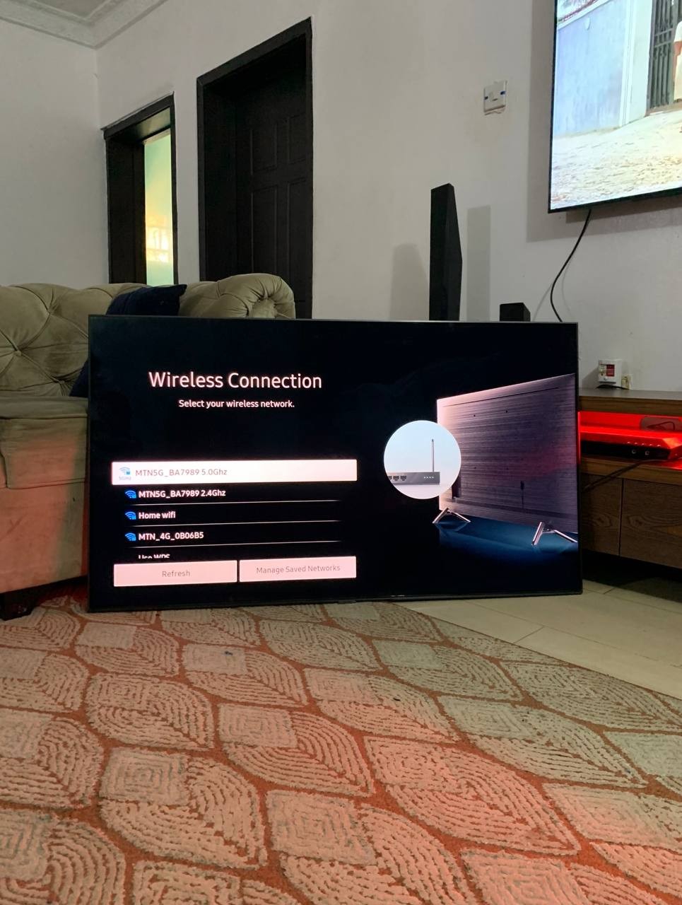 V.Clean, 3Months Used, 55Inches Samsung QLed Q75R 4K Smart Frameless Tv For_sale