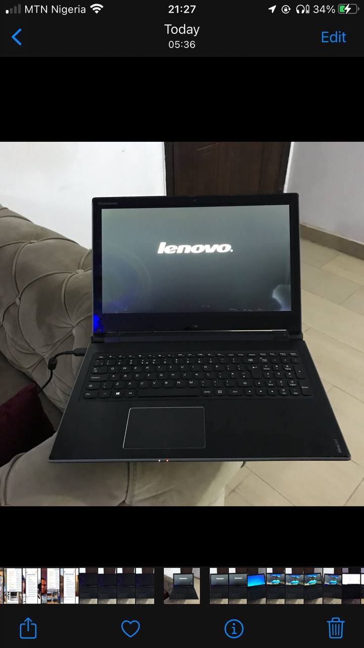 ❌❌SOLD-OUT❌❌ Clean 4Gb Ram, 500Gb Hdd,  2Hours Ba3 Life, Lenovo IdeaPad Flex 150 Laptop For-Sale BUT has a Little Oil Stain at the base of the screen Which Doesn’t affect the screen