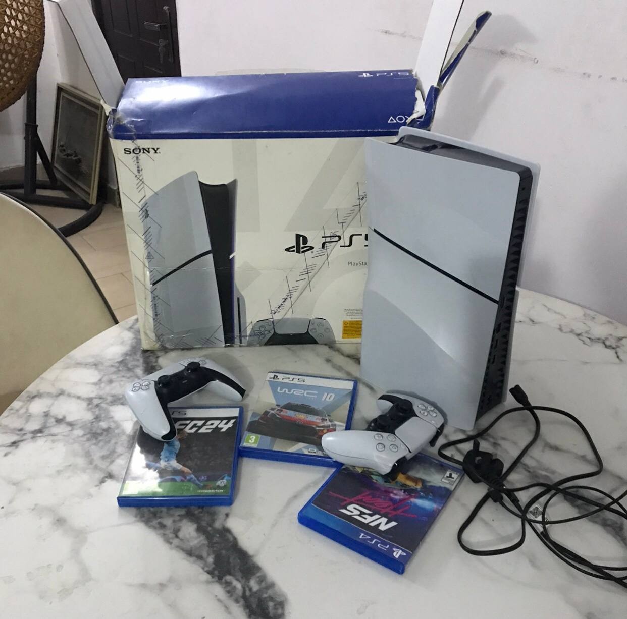 ❌❌SOLD-OUT❌❌ ... 1Months Used Super Slim PlayStation 5 With 3Cd Game and 2Pad & Pack For-Sale