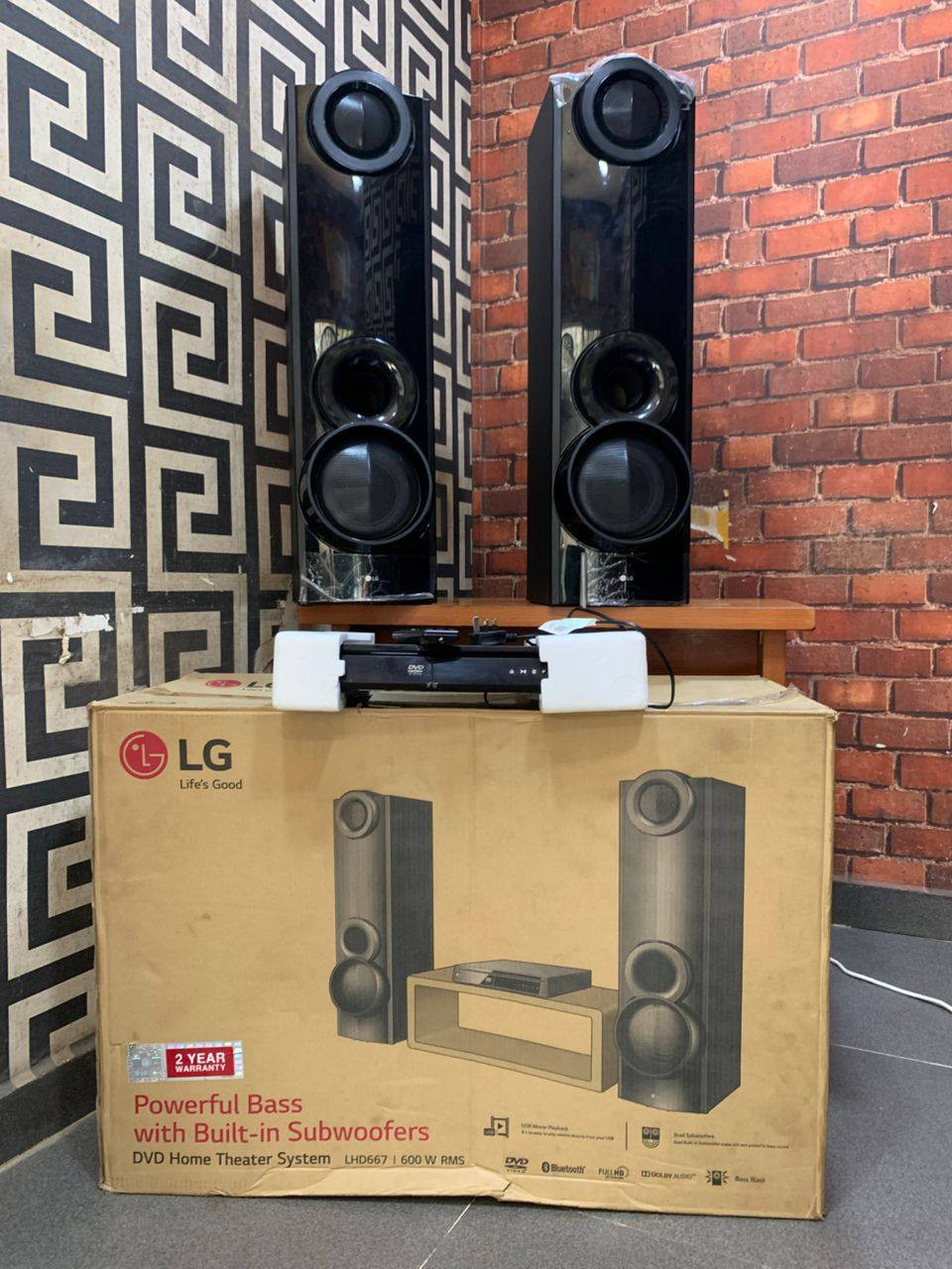 V.Clean 2Weeks Used LG 600W DVD Bluetooth Home Theater System | AUD 667HD with pack For-Sale [ Product Code >> 0355 ]