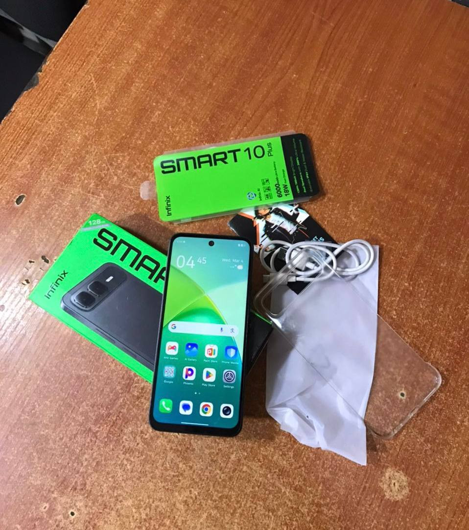V.Clean One Month Used, 4Gb Ram, 128Gb Rom, Infinix Smart 10 Plus-X6725B Android Mobile Smart Phone For-Sale
