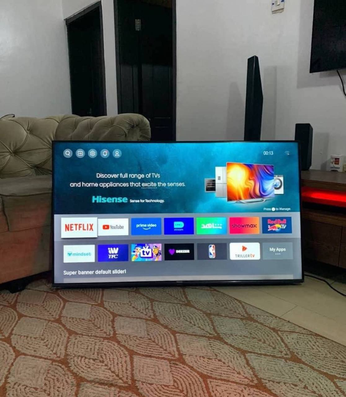 V.Clean, Bluetooth, 55Inches Hisense 4k, Smart Frameless Tv For-Sale  [ Product Code >> 0220 ]