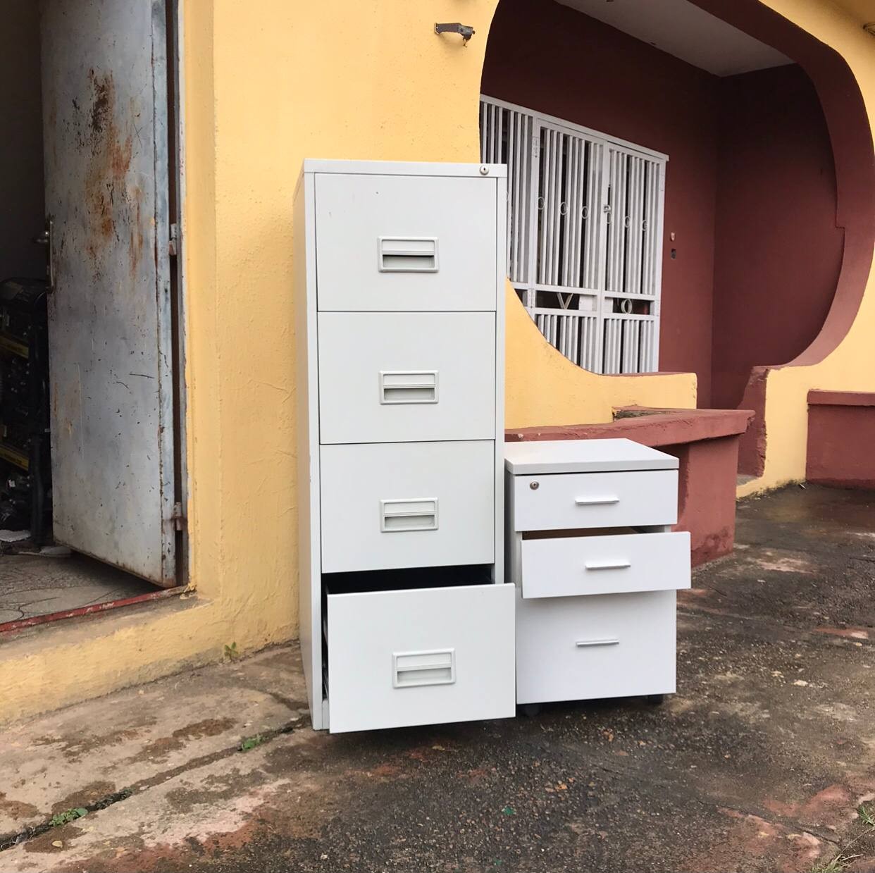 V.Clean Office Cabinet With 4 Drawer With Side Table Cabinet with 3 Drawer