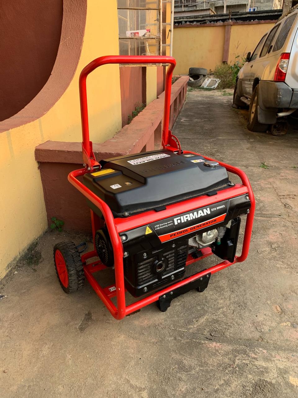 V.Clean 6.5Kva Sumec Firman Red/Black Eco 8990Es Kick Starter Generator For-Sale